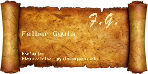 Felber Gyula névjegykártya