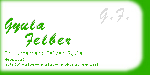gyula felber business card